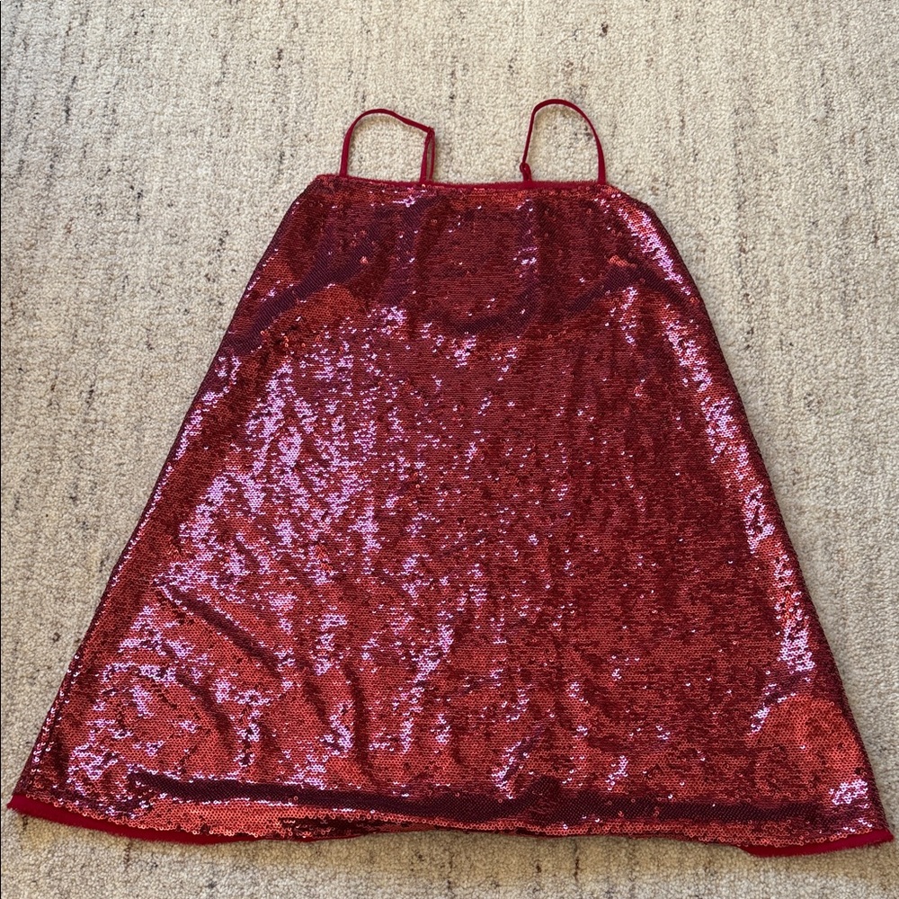 Free People Sparkling Red Sequin Top